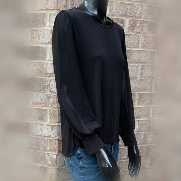 Calvin Klein M9HH7844 Crew Neck Chiffon Sleeve Blouse Sz S - Picture 6 of 16